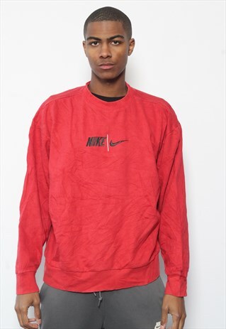 VINTAGE NIKE BIG LOGO SWEATSHIRT RED