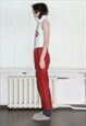 90'S VINTAGE SPICY LEATHER TROUSERS IN FIRE BRICK RED
