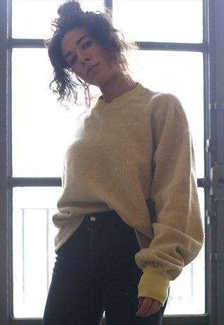 VINTAGE STONE ISLAND BONEVILLE WOOL BOXY JUMPER BEIGE