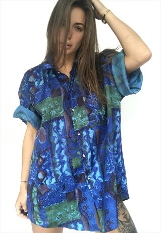 PATTERNED OVERSIZED RETRO VINTAGE UNISEX FESTIVAL SHIRT