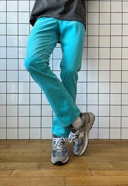 Vintage LEVIS Corduroy Pants Trousers 80s Turquoise