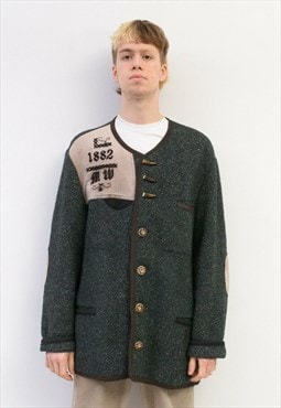 WESENJAK Vintage XL Men Wool Trachten Jacket Cardigan Blazer