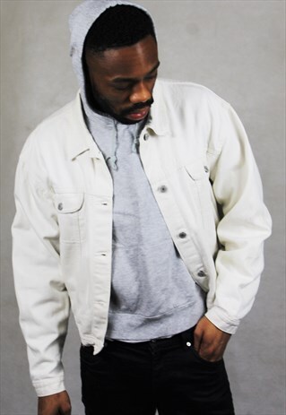 VINTAGE / 80'S / WHITE DENIM JACKET
