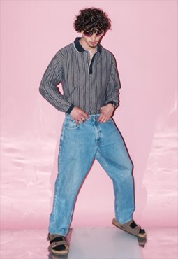90's Vintage cool straight boyfriend jeans in light wash