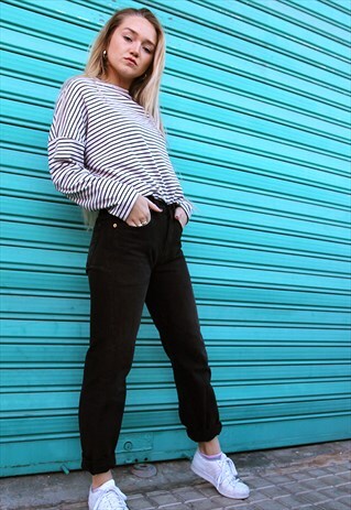 ORIGINAL LEVI'S 501'S BLACK HIGH WAISTED MOM JEANS