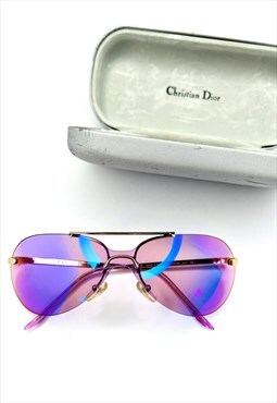Christian Dior Mini Aviator Sunglasses Purple Rimless 