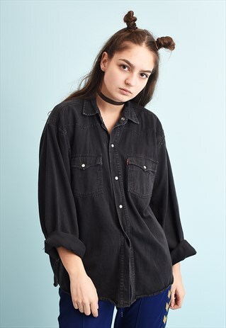 90'S RETRO LEVI'S GRUNGE OVERSIZED DENIM SHIRT TOP