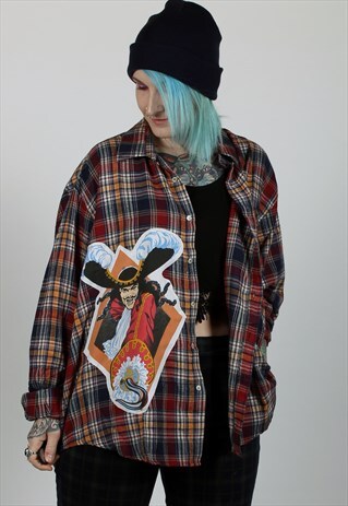 DISNEY HOOK PETER PAN REWORKED VINTAGE PLAID SHIRT
