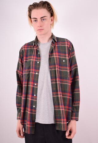 MENS VINTAGE SHIRT MEDIUM MULTI CHECK 90S