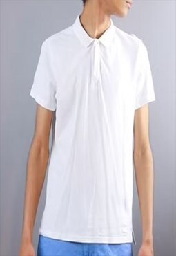 vintage white massimo dutti polo shirt