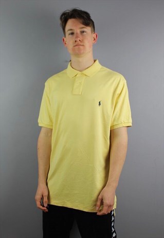 VINTAGE RALPH LAUREN POLO SHIRT IN YELLOW WITH EMBROIDERY