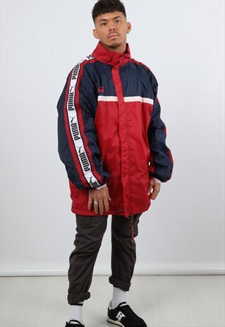 VINTAGE PUMA LARGE RED LIGHTWEIGHT JACKET
