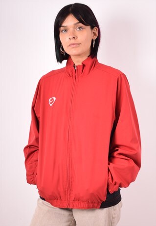 NIKE WOMENS VINTAGE TRACKSUIT TOP JACKET SMALL RED 90S