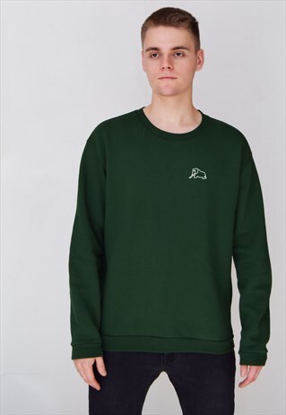 GREEN ELEPHANT (WHITE) SWEATSHIRT