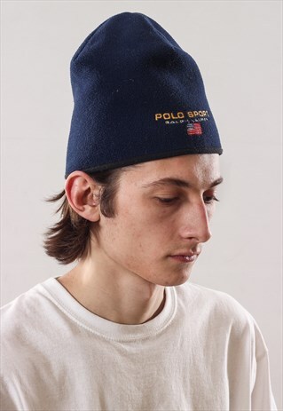 90'S VINTAGE POLO SPORT FLEECE BEANIE HAT