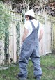 VINTAGE 1990S CARHARTT DENIM DUNGAREES IN WASHED GREY