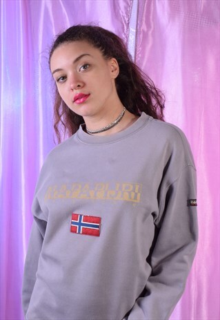 VINTAGE NAPAPIJRI GREY SWEATSHIRT
