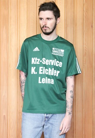 VINTAGE 1990S GREEN ADIDAS FOOTBALL SHIRT