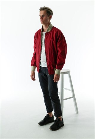 LONG SLEEVE SPRING JACKET / RED RETRO COAT