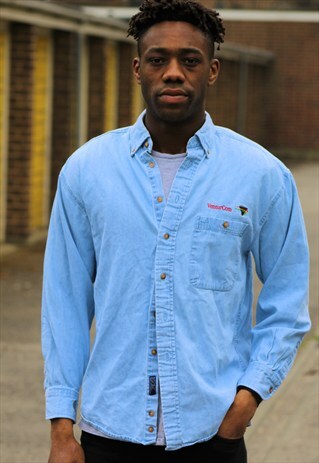 VINTAGE // 90'S // DENIM STYLE SHIRT