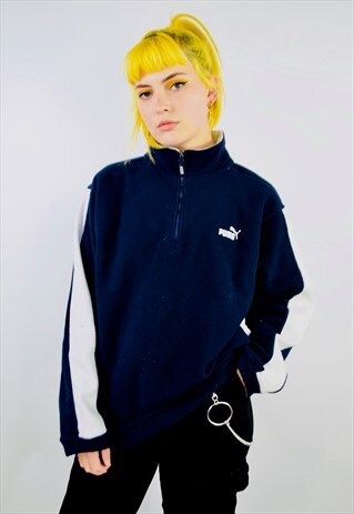 VINTAGE PUMA HALF ZIP FLEECE SWEATSHIRT