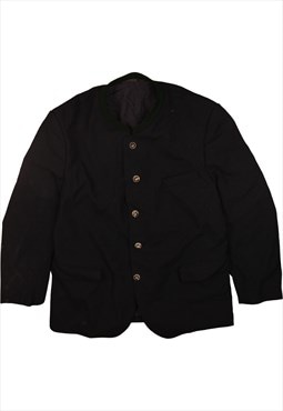 Vintage 90's Active Blazer Plain Button Up Black Medium