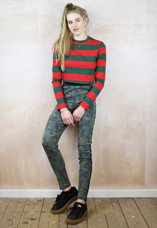 CAMO SLIM FIT STRIPE PANTS & STRIPED JUMPER CO-ORDINATES