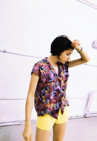 VINTAGE 90S BIBA FESTIVAL BLOUSE WITH ABSTRACT PRINT