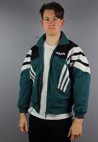 VINTAGE ADIDAS FESTIVAL WINDBREAKER JACKET IN GREEN WITH EMB