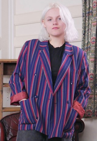 STRIPED BLAZER JACKET OVERSIZED VINTAGE