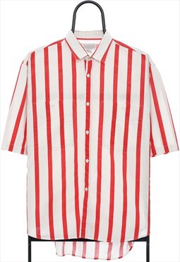 Vintage Weekends Red And White Striped Shirt Mens
