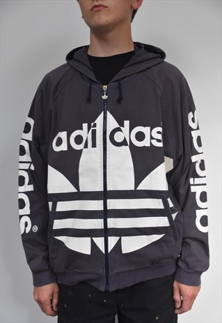 navy blue adidas zip up hoodie