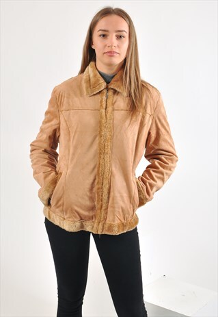 VINTAGE 90'S FAUX SHEARLING JACKET