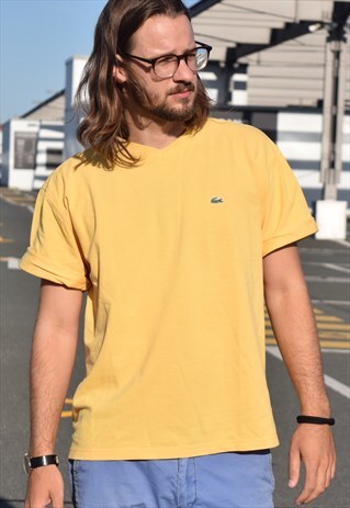 90S YELLOW LACOSTE T-SHIRT V-NECK
