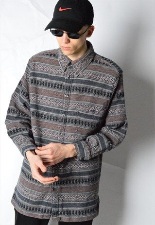 VINTAGE 80S THICK AZTEC LONG SLEEVE SHIRT