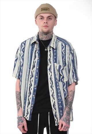 VINTAGE ABSTRACT PRINT 90S SHIRT