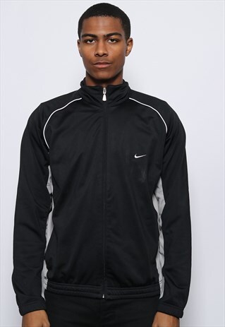 VINTAGE NIKE LOGO TRACK JACKET BLACK