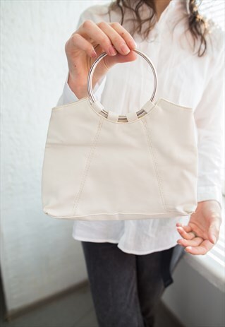 VINTAGE 80'S WHITE TINY RING BAG