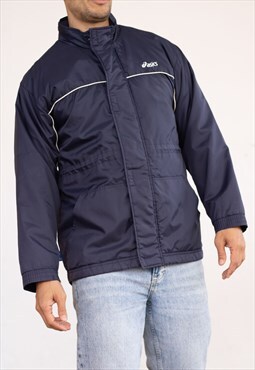 Vintage Asics Jacket Y2K in Blue S