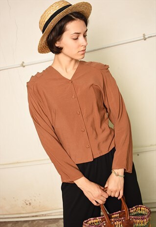 90'S RETRO MINIMALIST FESTIVAL PARIS CHIC SHIRT BLOUSE TOP