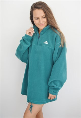 90'S ADIDAS VINTAGE FLEECE 1/4 ZIP SWEATSHIRT