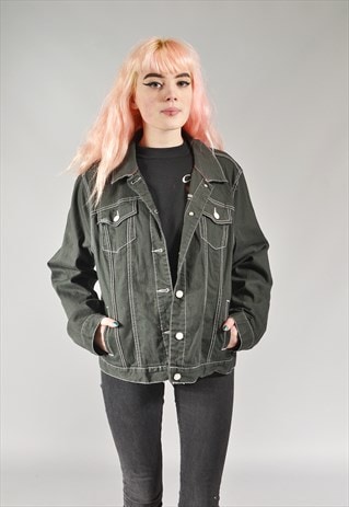 VINTAGE TOMMY HILFIGER CHARCOAL DENIM JACKET