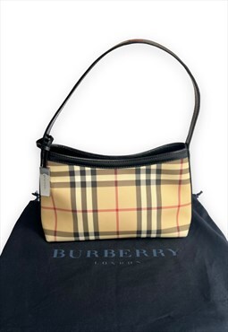 Vintage Burberry bag handbag pouchette nova check beige