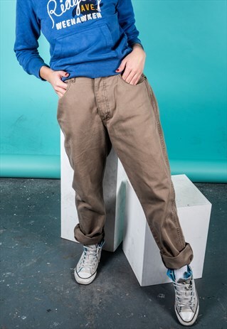VINTAGE WRANGLER JEANS IN BEIGE DENIM