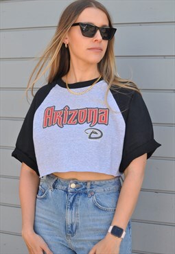 Vintage 00's Majestic Arizona Baseball crop tshirt