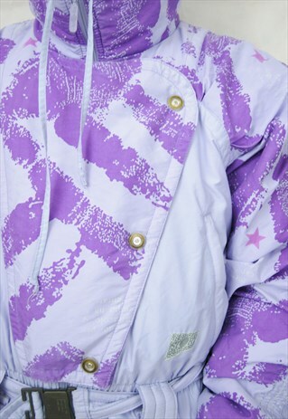 CRAZY PRINT PUFFER SKI SUIT/JUMPSUIT (1990'S)