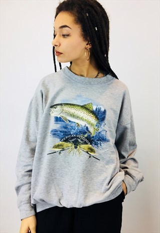 VINTAGE USA AMERICAN FISHING SWEATSHIRT