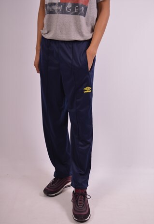 UMBRO MENS VINTAGE TRACKSUIT TROUSERS LARGE NAVY BLUE 90S