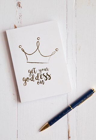 A6 NOTEBOOK IN WHITE WITH CROWN DESIGN
