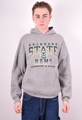 RUSSELL ATHLETIC MENS VINTAGE STATE RAMS HOODIE JUMPER MEDIU